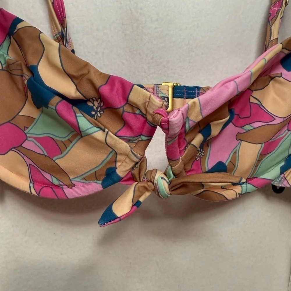 L*Space Rose Bikini Sundazed Floral Triangle Top NWT L